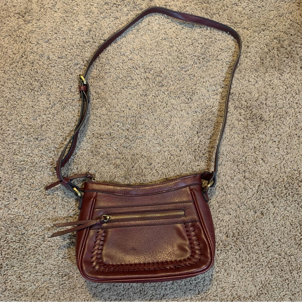 Women’s Leather Crossbody Bag in Burgundy